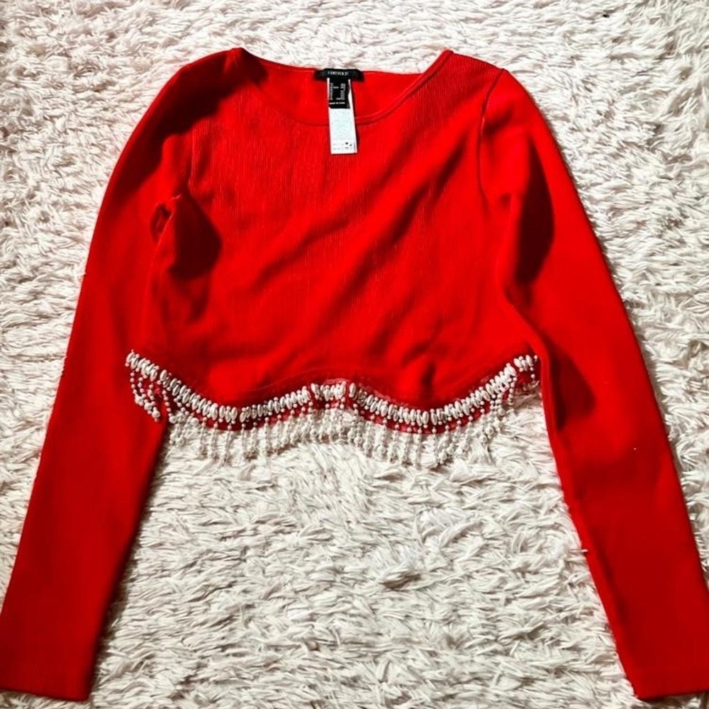 Fringe Glam Club Wear Rave Festival Bold Crop Top Womens L Urban Indie Edgy